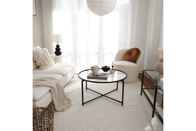 Rowman Sofabord 83 cm Rundt - Sort - Møbler - Borde - Sofabord