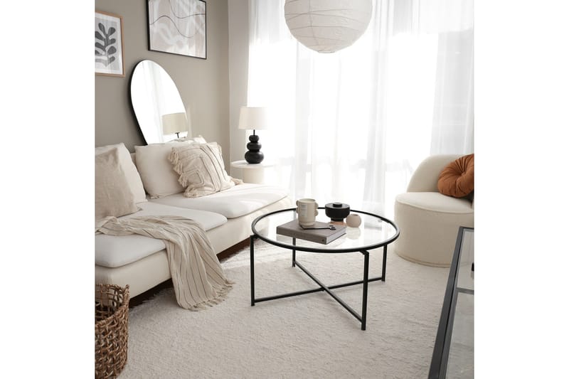 Rowman Sofabord 83 cm Rundt - Sort - Møbler - Borde - Sofabord