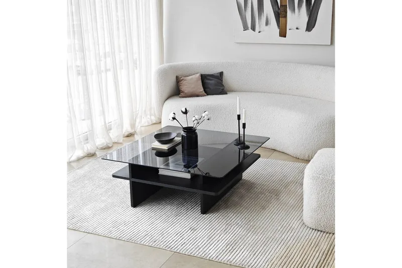 Sofabord Rubby Firkantet Sort / Røg - Sort / Røg - Møbler - Borde - Sofabord