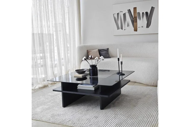 Sofabord Rubby Firkantet Sort / Røg - Sort / Røg - Møbler - Borde - Sofabord