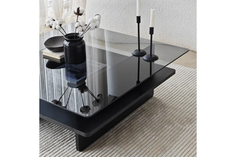 Sofabord Rubby Firkantet Sort / Røg - Sort / Røg - Møbler - Borde - Sofabord