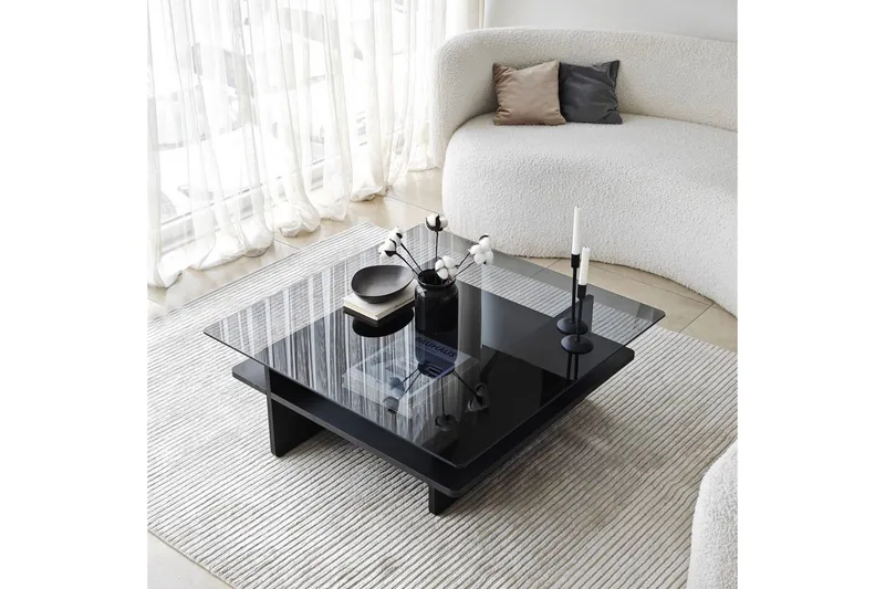 Sofabord Rubby Firkantet Sort / Røg - Sort / Røg - Møbler - Borde - Sofabord