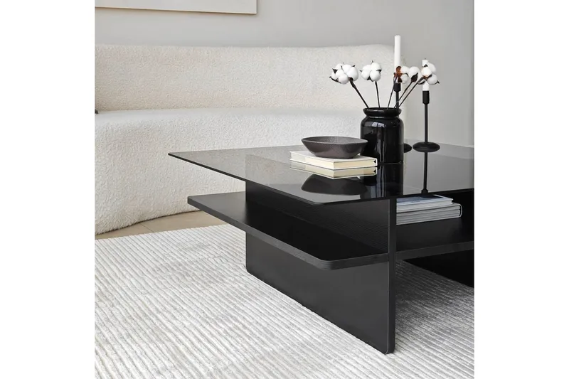 Sofabord Rubby Firkantet Sort / Røg - Sort / Røg - Møbler - Borde - Sofabord