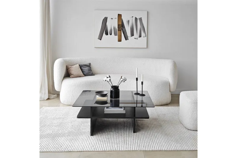 Sofabord Rubby Firkantet Sort / Røg - Sort / Røg - Møbler - Borde - Sofabord