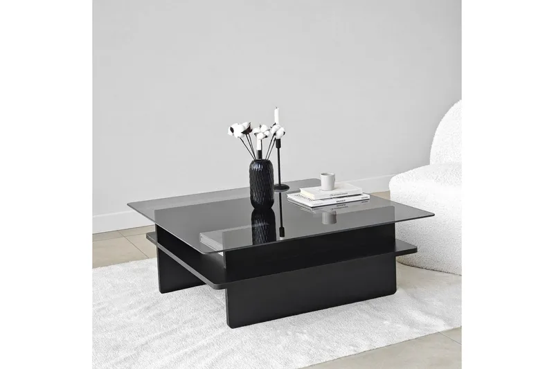 Sofabord Rubby Firkantet Sort / Røg - Sort / Røg - Møbler - Borde - Sofabord