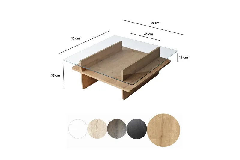 Sofabord Rubby Firkantet Sudamal / Gennemsigtig - Sudamal / Gennemsigtig - Møbler - Borde - Sofabord