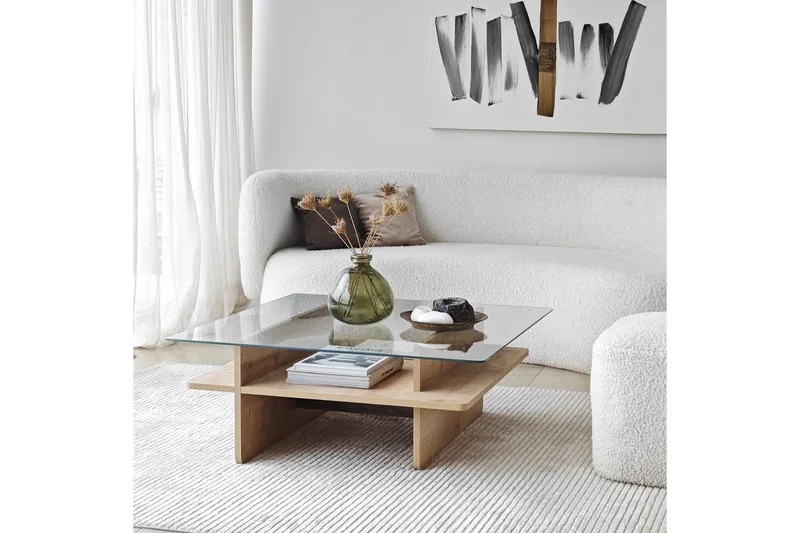 Sofabord Rubby Firkantet Sudamal / Gennemsigtig - Sudamal / Gennemsigtig - Møbler - Borde - Sofabord