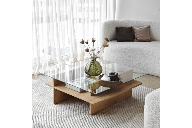 Sofabord Rubby Firkantet Sudamal / Gennemsigtig - Sudamal / Gennemsigtig - Møbler - Borde - Sofabord