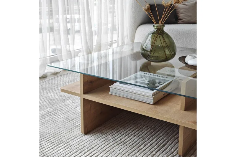 Sofabord Rubby Firkantet Sudamal / Gennemsigtig - Sudamal / Gennemsigtig - Møbler - Borde - Sofabord