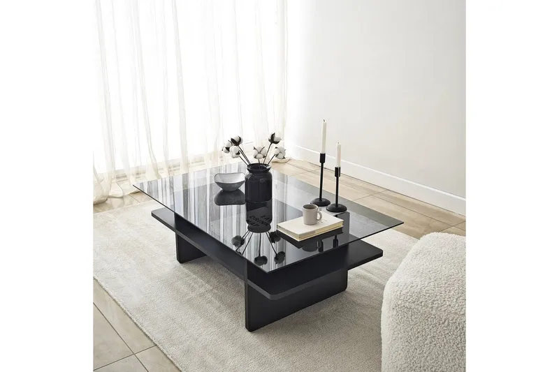 Sofabord Rubby Rektangel Sort / Røg - Sort / Røg - Møbler - Borde - Sofabord