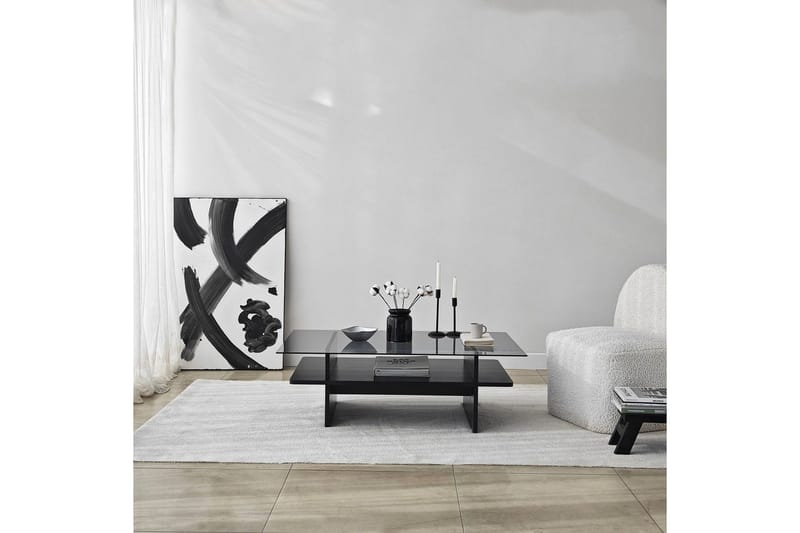 Sofabord Rubby Rektangel Sort / Røg - Sort / Røg - Møbler - Borde - Sofabord