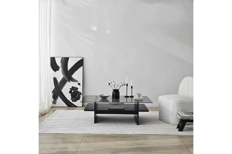 Sofabord Rubby Rektangel Sort / Røg - Sort / Røg - Møbler - Borde - Sofabord