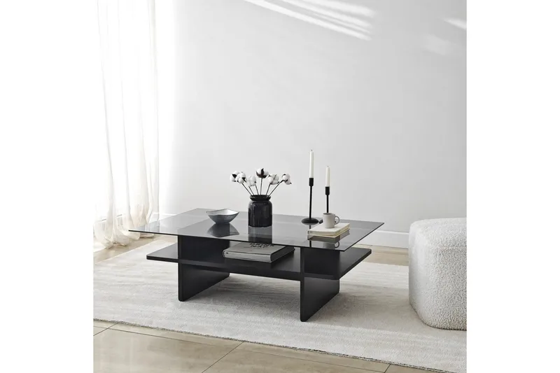 Sofabord Rubby Rektangel Sort / Røg - Sort / Røg - Møbler - Borde - Sofabord