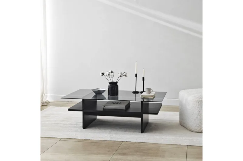 Sofabord Rubby Rektangel Sort / Røg - Sort / Røg - Møbler - Borde - Sofabord