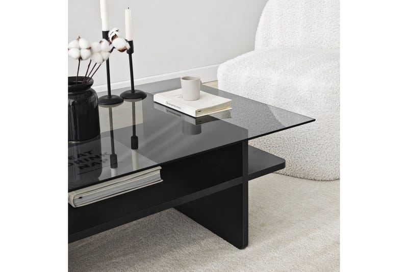 Sofabord Rubby Rektangel Sort / Røg - Sort / Røg - Møbler - Borde - Sofabord