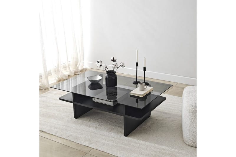 Sofabord Rubby Rektangel Sort / Røg - Sort / Røg - Møbler - Borde - Sofabord