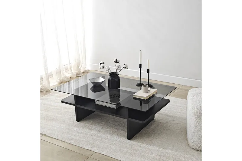 Sofabord Rubby Rektangel Sort / Røg - Sort / Røg - Møbler - Borde - Sofabord