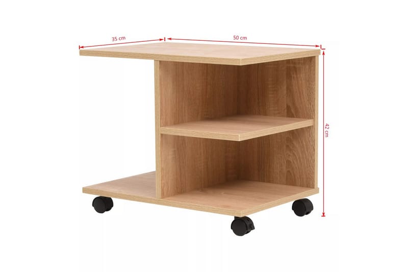 Rullende Hylde 50 X 35 X 42 Cm Eg - Brun - Møbler - Borde - Sofabord