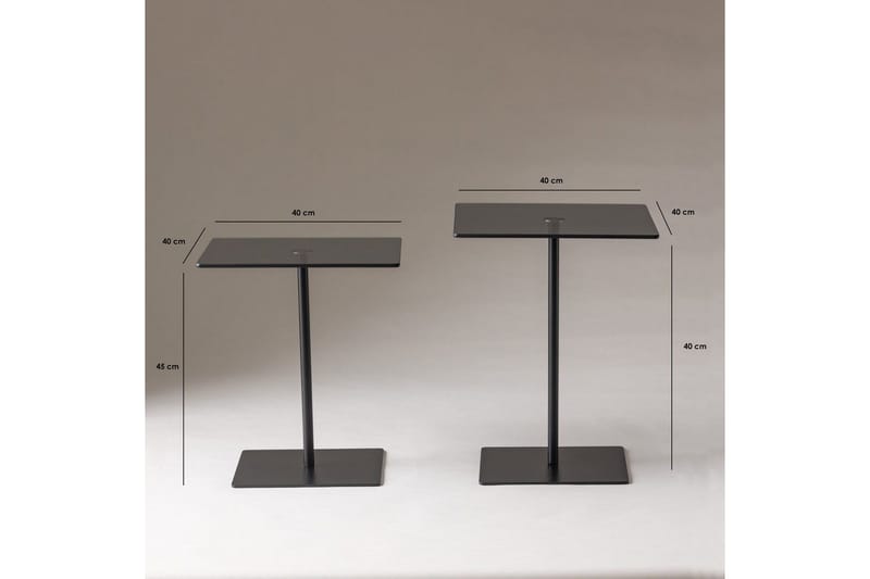 Sofabord Sæt Challur Sort / Røg - Sort - Møbler - Borde - Sofabord