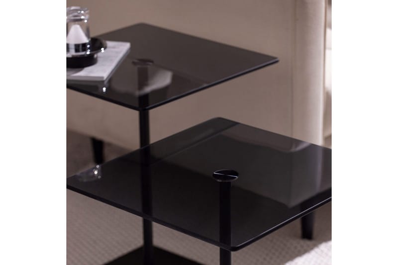 Sofabord Sæt Challur Sort / Røg - Sort - Møbler - Borde - Sofabord