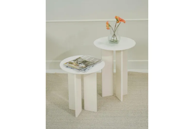 Sofabord Sæt Glenure Creme - Creme - Møbler - Borde - Sofabord