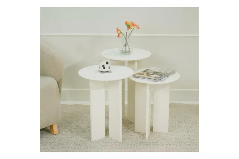 Sofabord Sæt Glenure Creme - Creme - Møbler - Borde - Sofabord