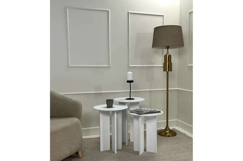 Sofabord Sæt Glenure Hvid - Hvid - Møbler - Borde - Sofabord