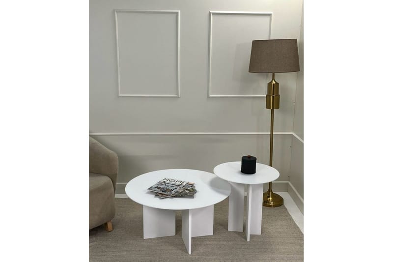 Sofabord Sæt Glenure Hvid - Hvid - Møbler - Borde - Sofabord