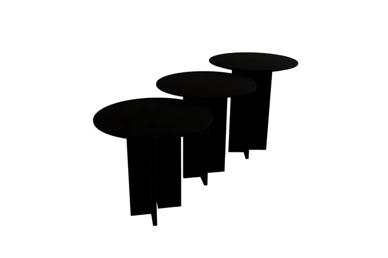 Sofabord Sæt Glenure Sort, Sort