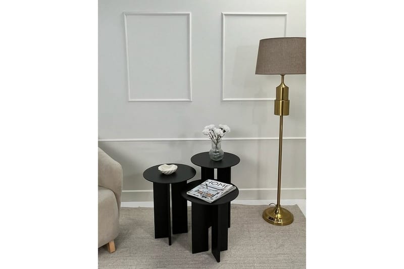 Sofabord Sæt Glenure Sort - Sort - Møbler - Borde - Sofabord