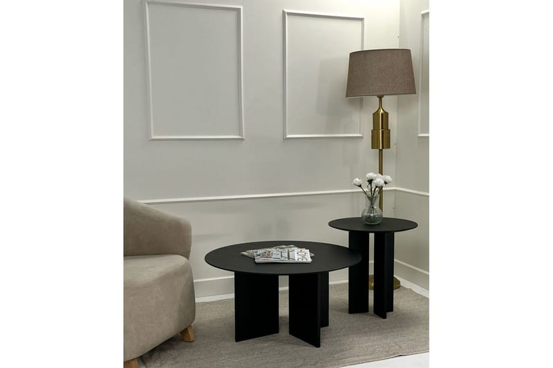 Sofabord Sæt Glenure Sort - Sort - Møbler - Borde - Sofabord