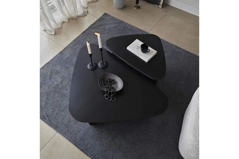 Sofabord Sæt Jewa Sæt Sort - Sort - Møbler - Borde - Sofabord