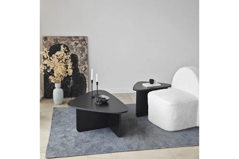 Sofabord Sæt Jewa Sæt Sort - Sort - Møbler - Borde - Sofabord