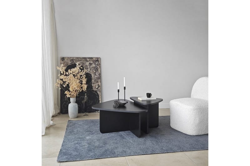 Sofabord Sæt Jewa Sæt Sort - Sort - Møbler - Borde - Sofabord