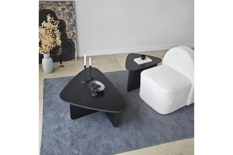 Sofabord Sæt Jewa Sæt Sort - Sort - Møbler - Borde - Sofabord