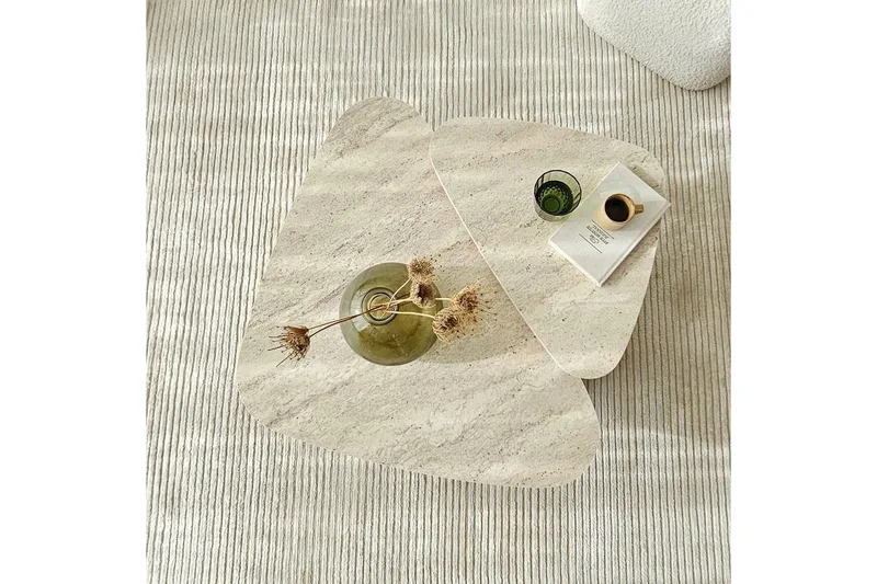 Sofabord Sæt Jewa Sæt Travertin - Travertin - Møbler - Borde - Sofabord