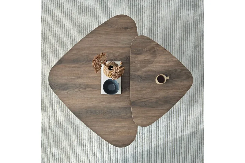 Sofabord Sæt Jewa Sæt Valnød - Valnød - Møbler - Borde - Sofabord