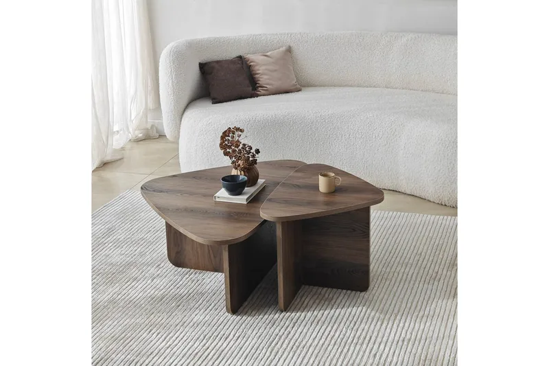 Sofabord Sæt Jewa Sæt Valnød - Valnød - Møbler - Borde - Sofabord