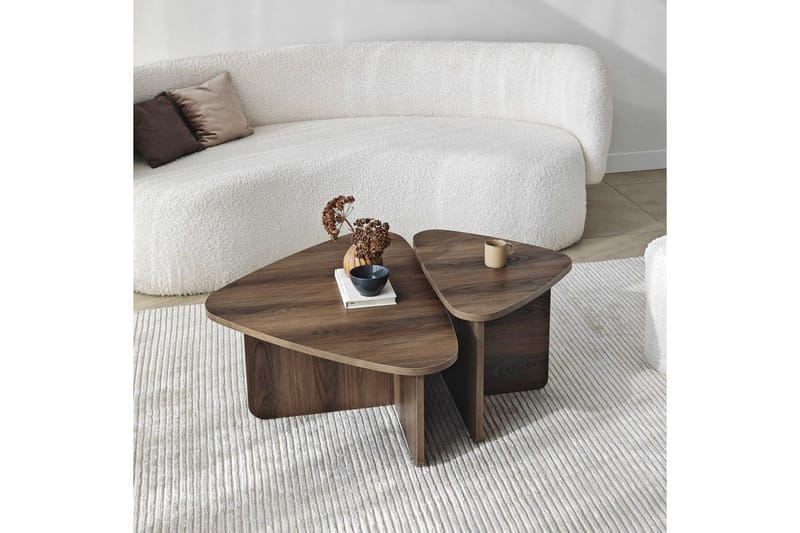 Sofabord Sæt Jewa Sæt Valnød - Valnød - Møbler - Borde - Sofabord