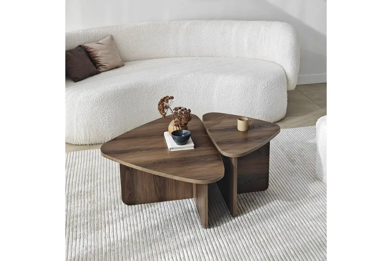 Sofabord Sæt Jewa Sæt Valnød - Valnød - Møbler - Borde - Sofabord
