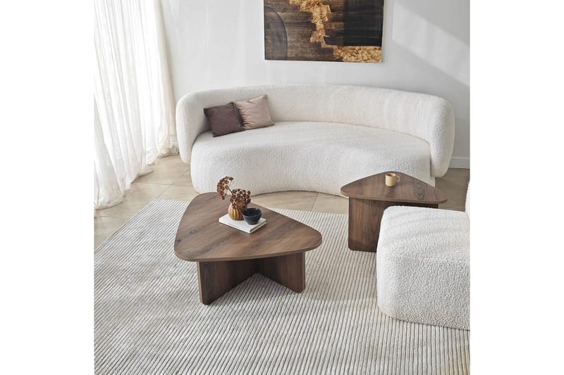 Sofabord Sæt Jewa Sæt Valnød - Valnød - Møbler - Borde - Sofabord