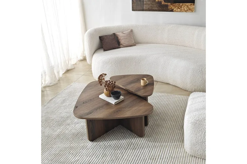 Sofabord Sæt Jewa Sæt Valnød - Valnød - Møbler - Borde - Sofabord