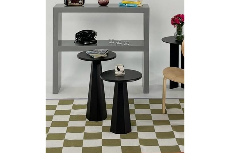Sofabord Sæt Miu Dobbelt Sort - Sort - Møbler - Borde - Sofabord