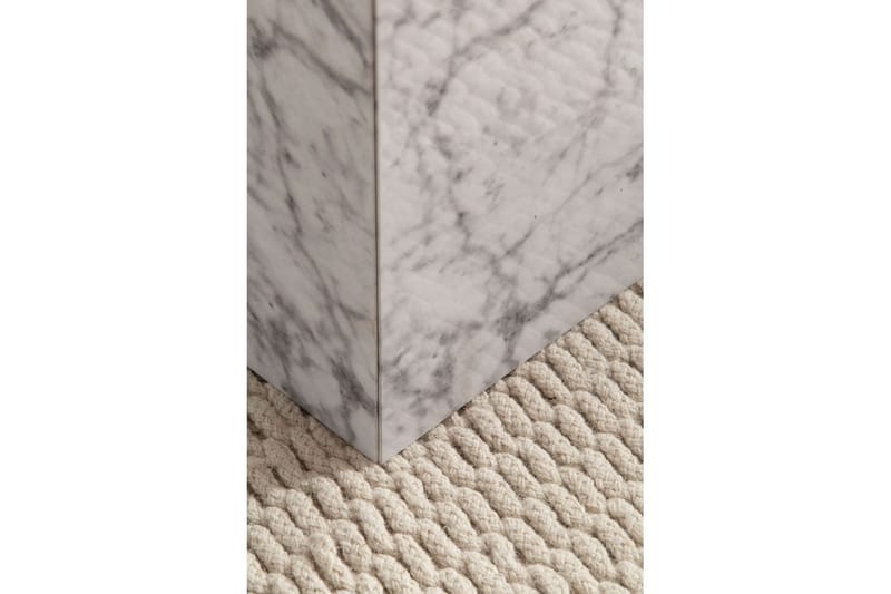 Sætbord Wohnling Sæt af 2 MONOBLOC højglans trekantet, moderne stil Marmor, Hvid - Marmor, Hvid - Møbler - Borde - Sofabord - Kistebord