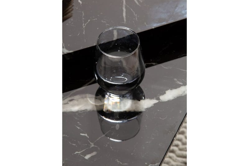 Sætbord Wohnling Sæt af 2 MONOBLOC højglans trekantet, moderne stil Marmor, Sort - Marmor, Sort - Møbler - Borde - Sofabord