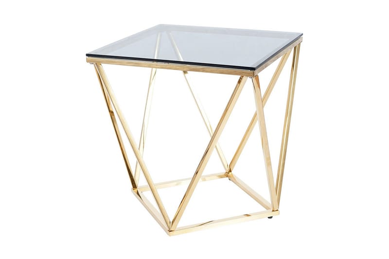 Sølvo Sofabord 50 cm - Røgfarvet Glas/Guld - Møbler - Borde - Sofabord