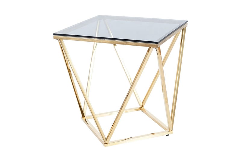 Sølvo Sofabord 50 cm - Røgfarvet Glas/Guld - Sofabord