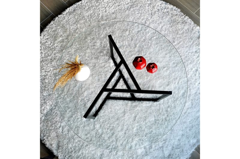 Sabani Sofabord 75 cm Rundt X-formede Ben - Glas/Røgfarvet/Sort - Møbler - Borde - Sofabord