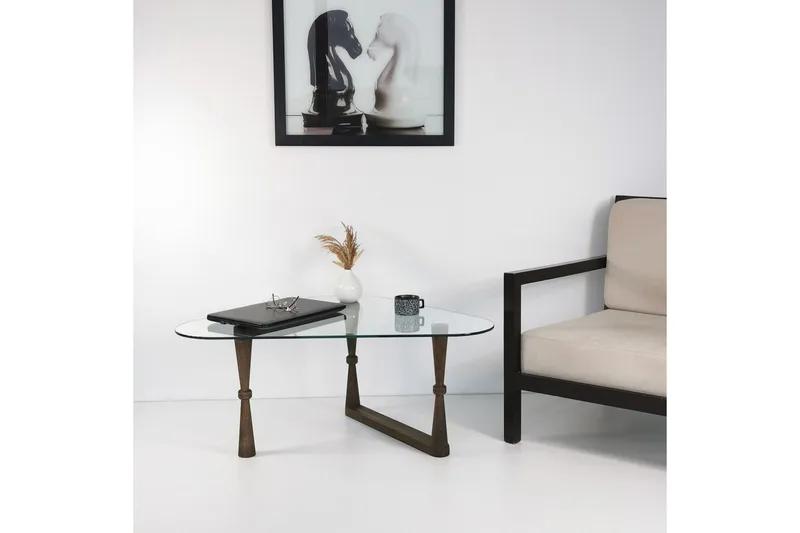 Sabani Sofabord 96 cm Trekantet - Valnøddebrun - Møbler - Borde - Sofabord