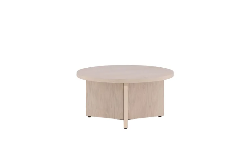 Saltö Rundt Sofabord 85 cm med Krydsben i Træ, Beige